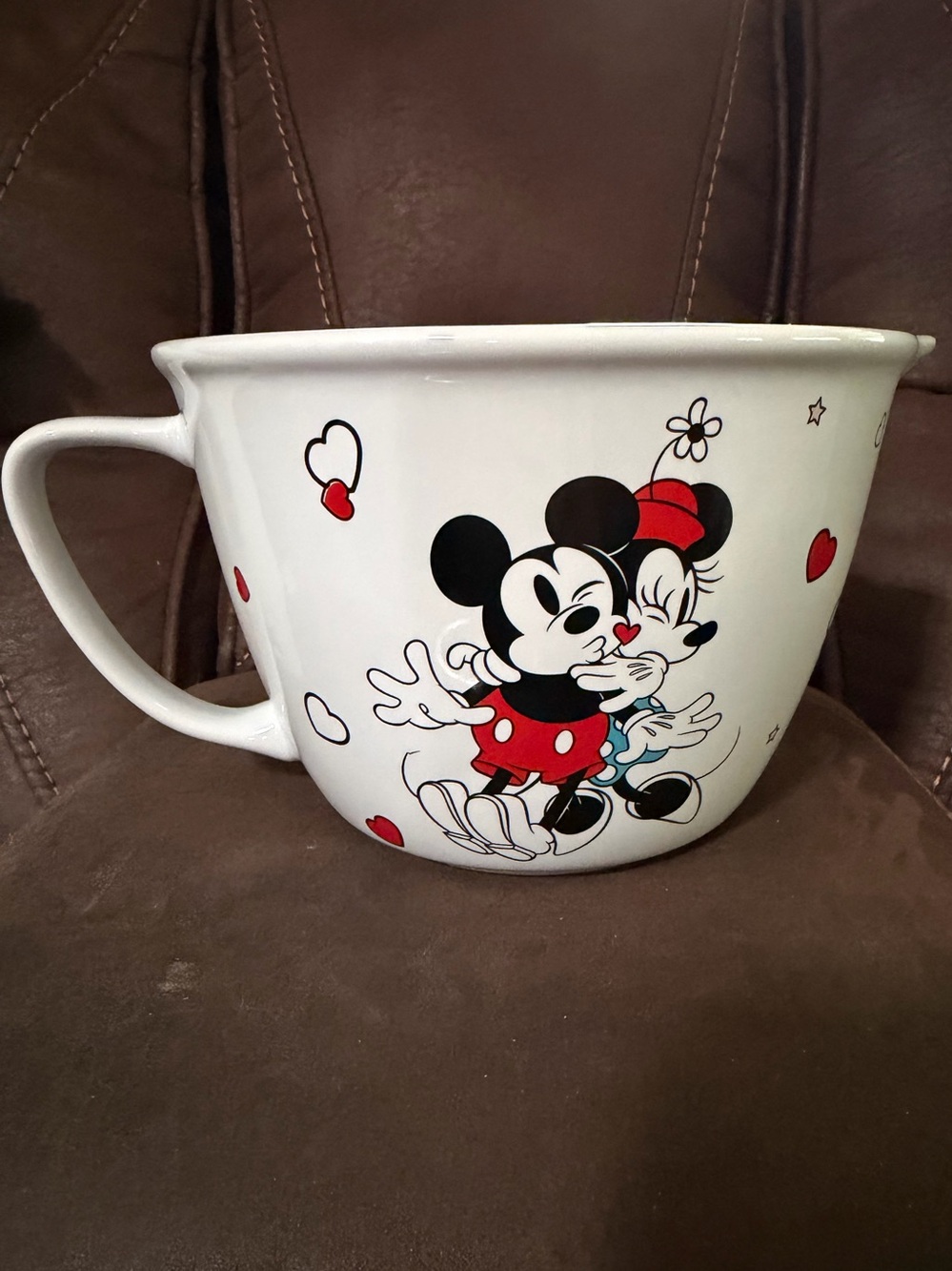 Disney White Mickey & Minnie Ceramic Mixing Bowl with Red Accents